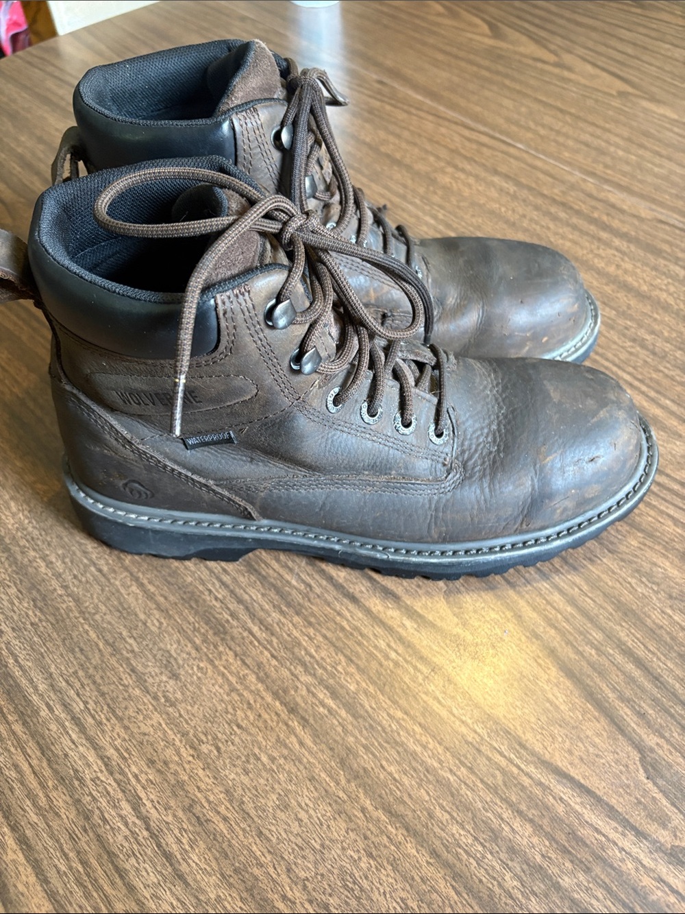 Wolverine Size 10 Waterproof Brown Leather Floorhand WP 6" Steel Toe Work Boots